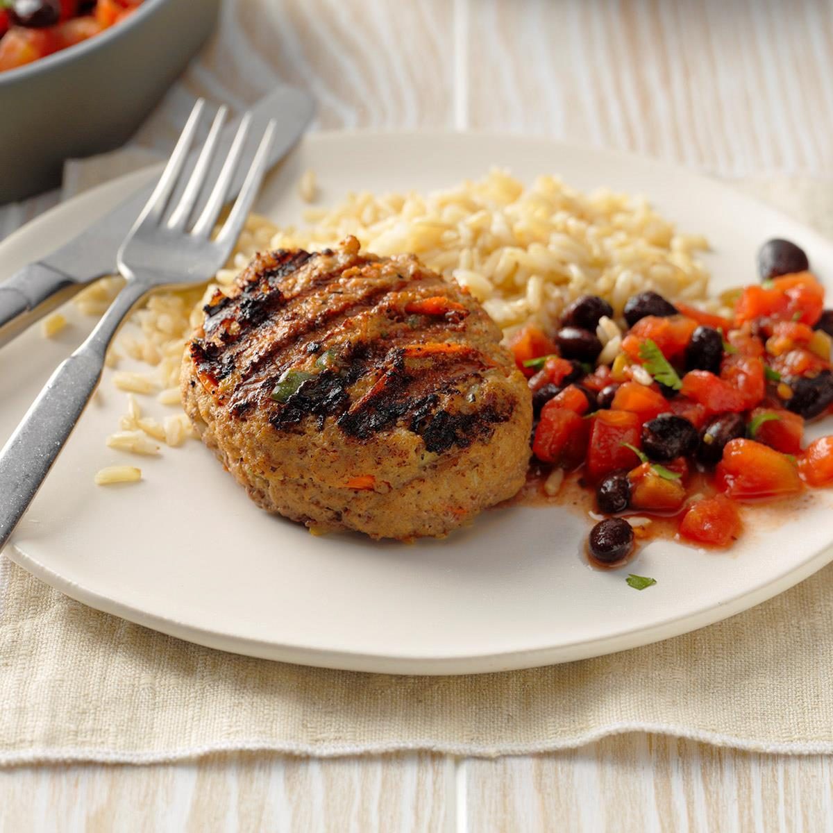 Southwest Turkey Patties with Beans