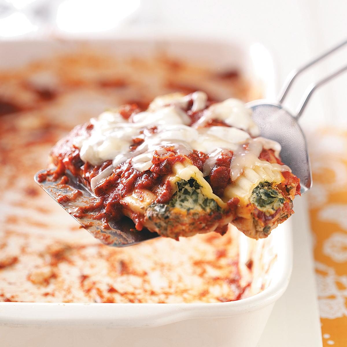 Cheese Spinach Manicotti