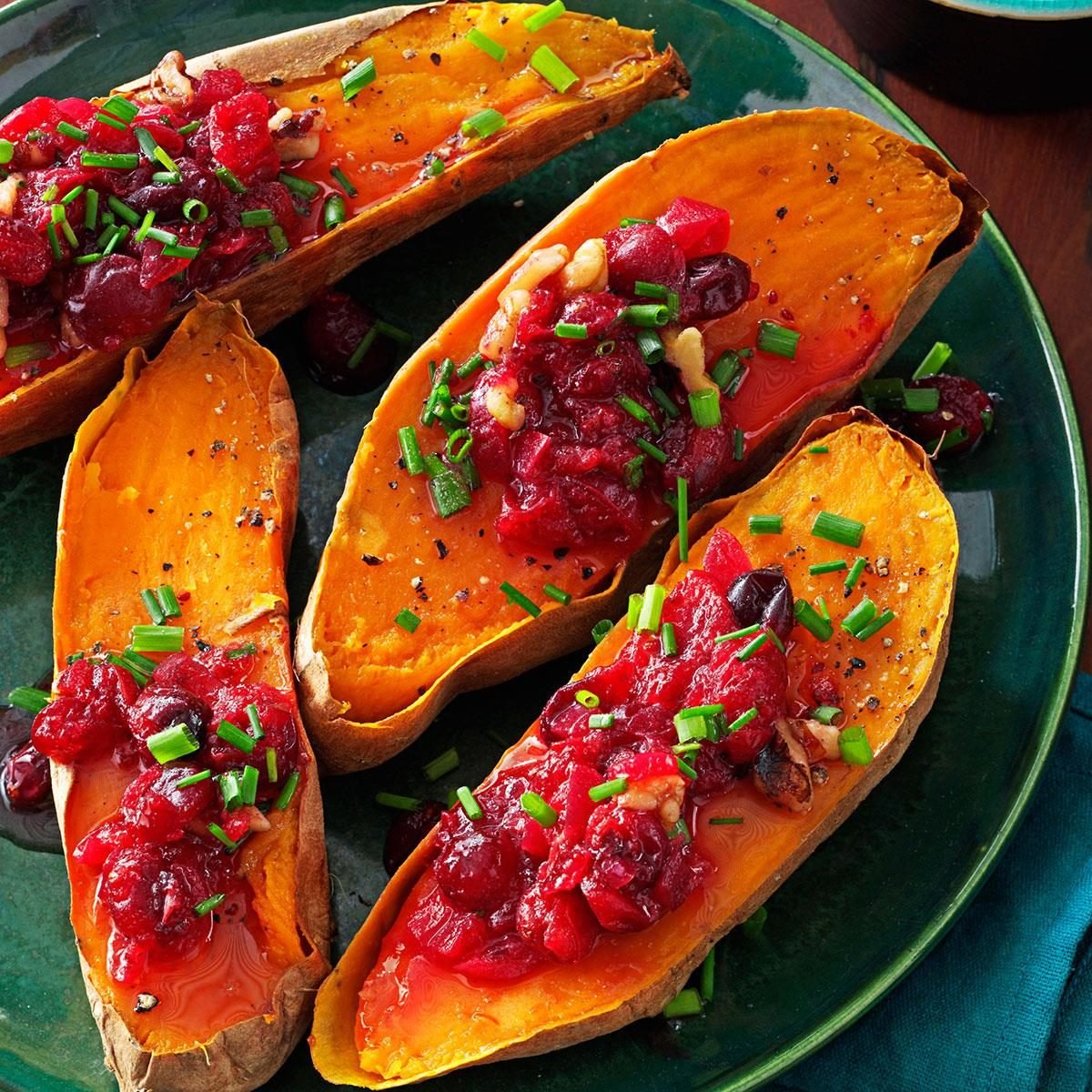 Cranberry walnut sweet potatoes