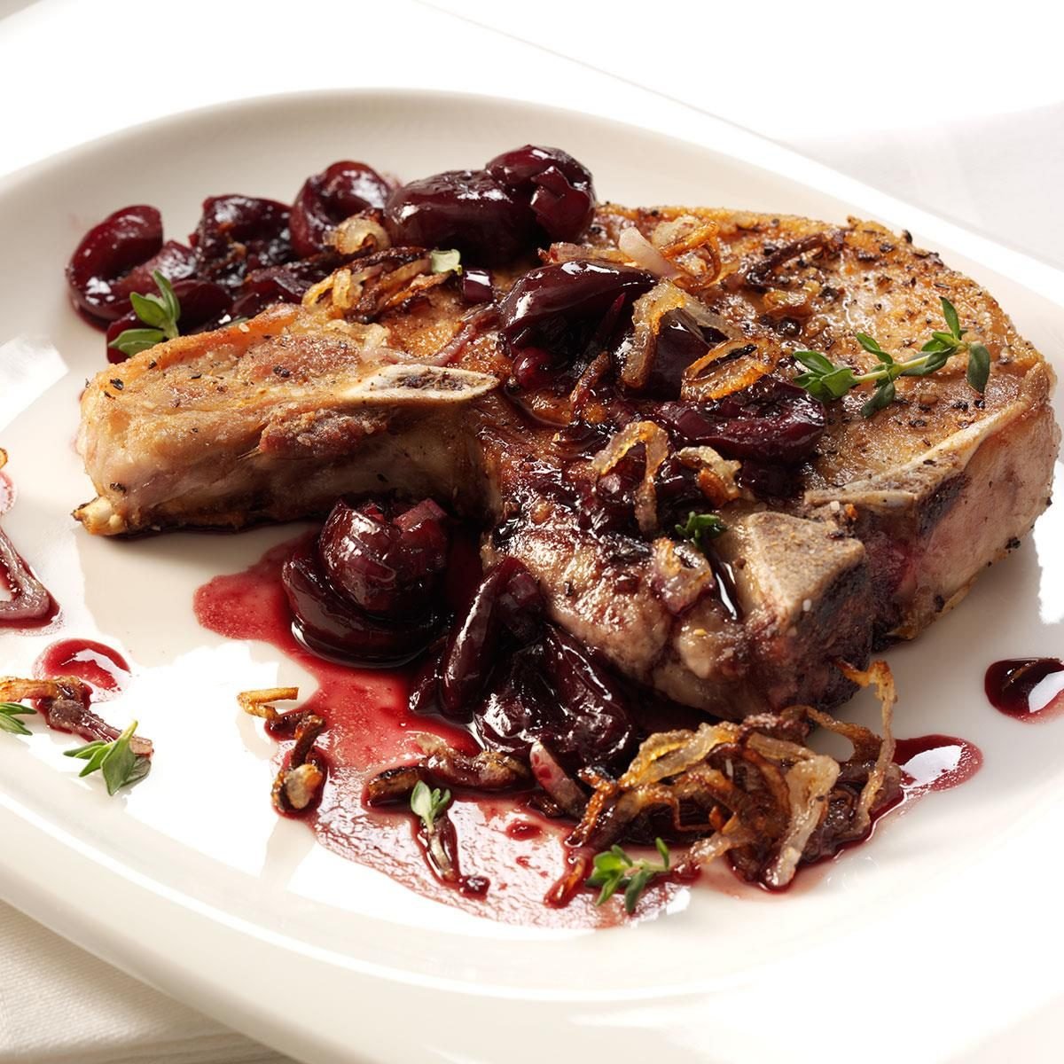 Pork Chops with Cherry Sauce