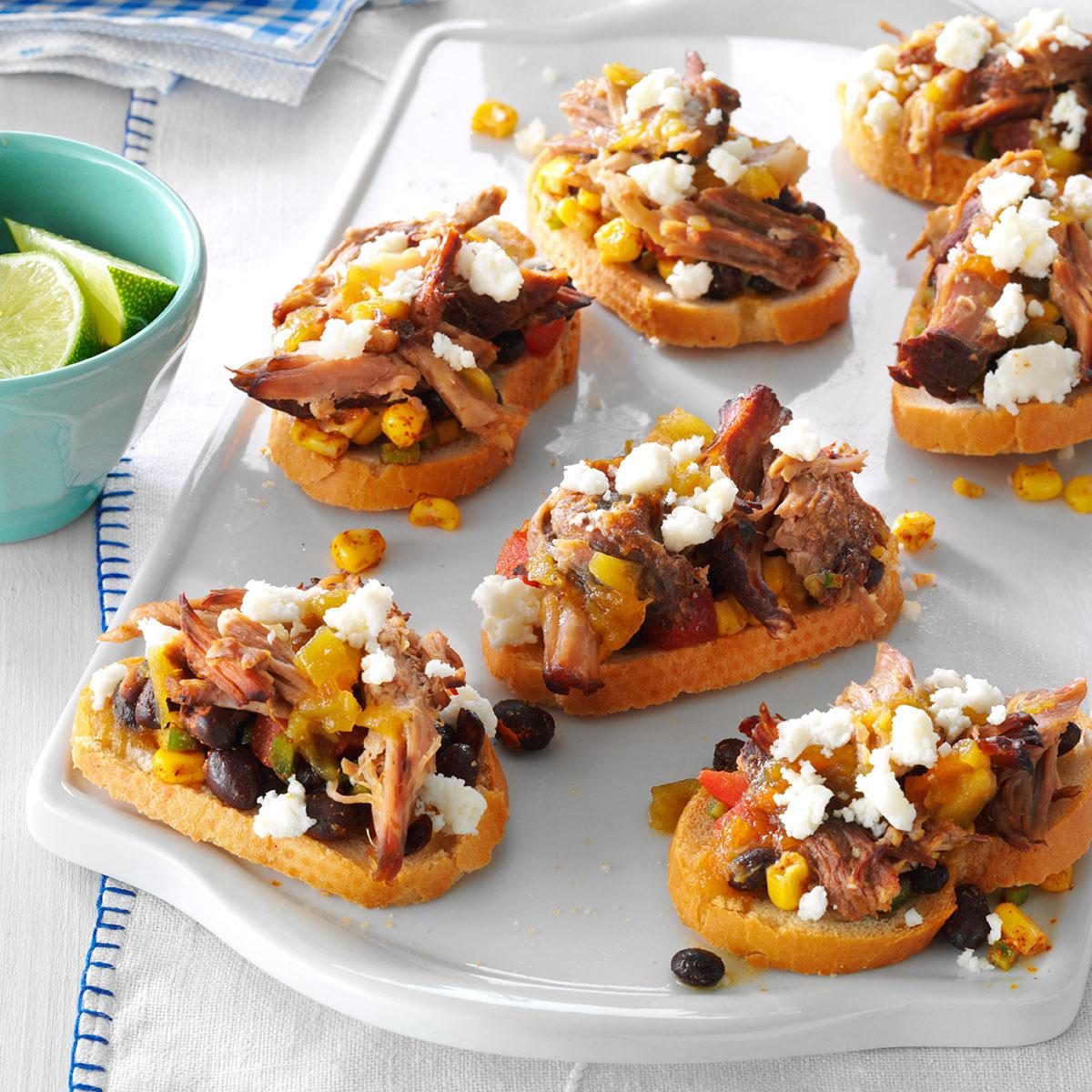 Southwestern Pulled Pork Crostini