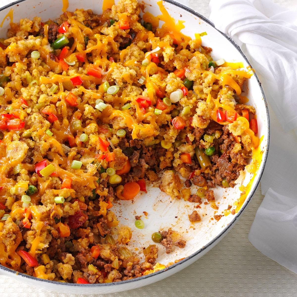 Skillet BBQ Beef Potpie