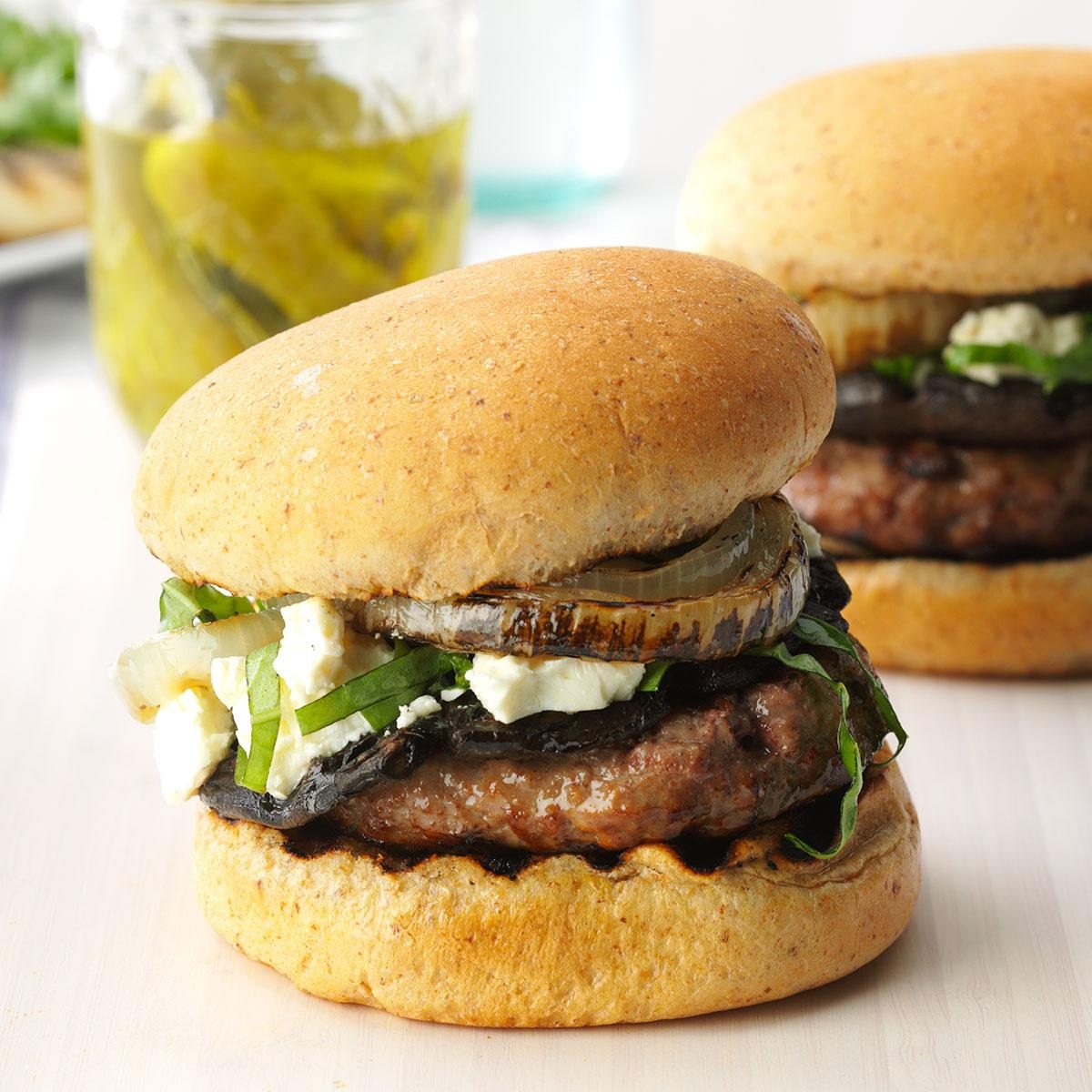 Feta Mushroom Burgers