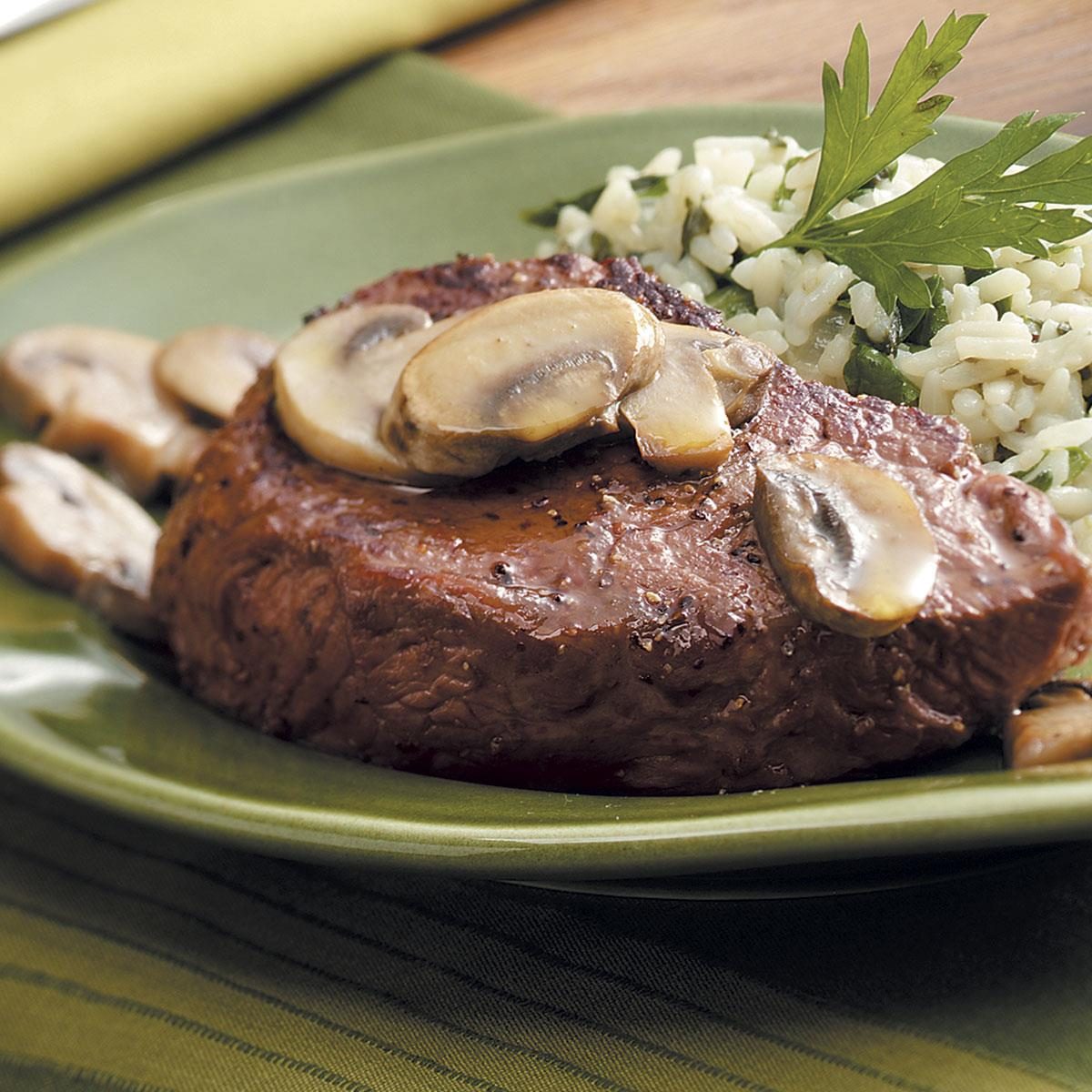 Steaks with Mushrooms