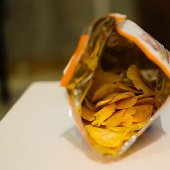Potato chips in a bag
