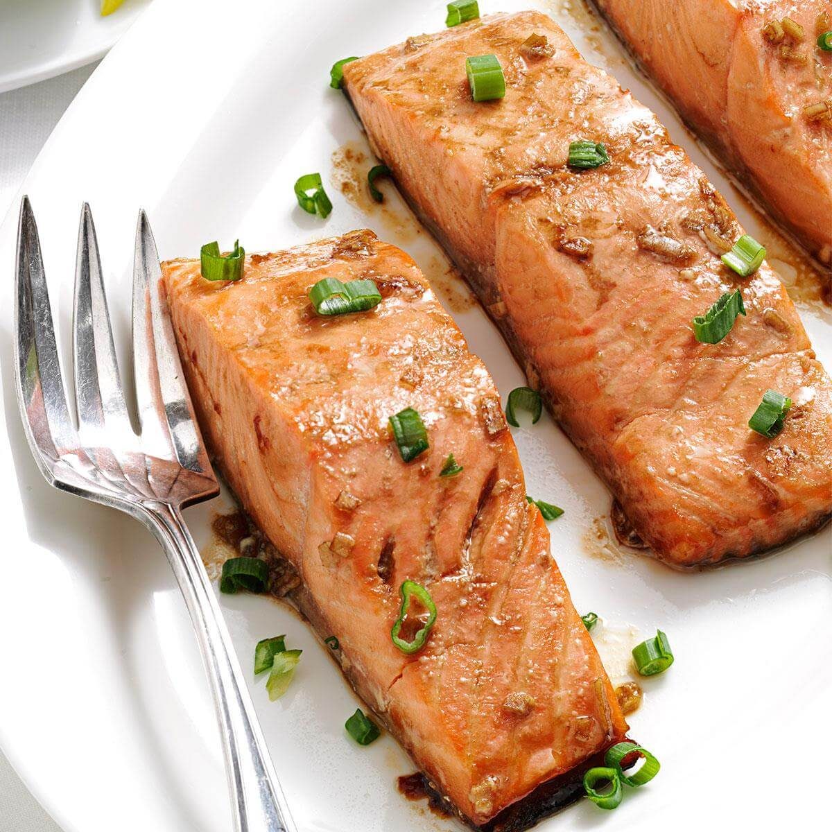 Maple teriyaki salmon fillets