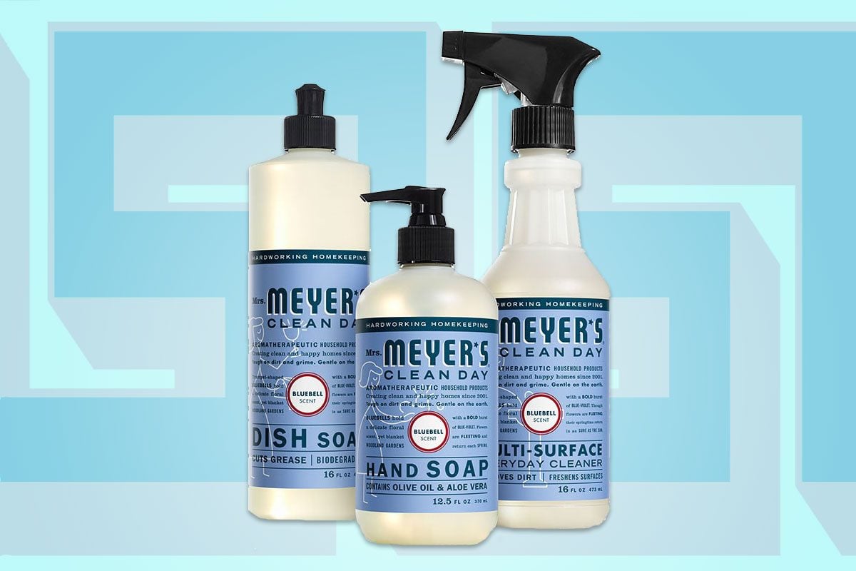 Three different Mrs. Meyer’s products side-by-side