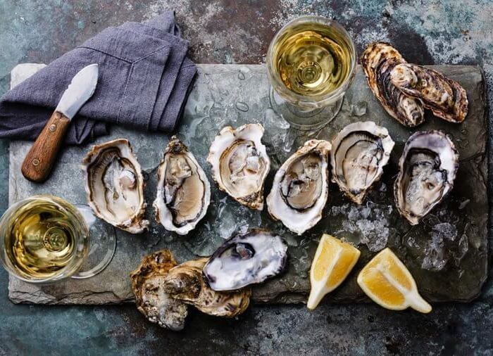 oysters on a tray