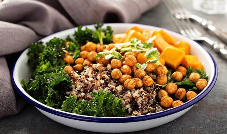 Buddha bowl with quinoa and garbanzo beans