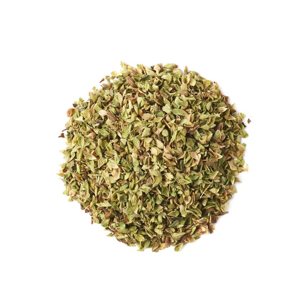Pile of oregano seasoning isolated