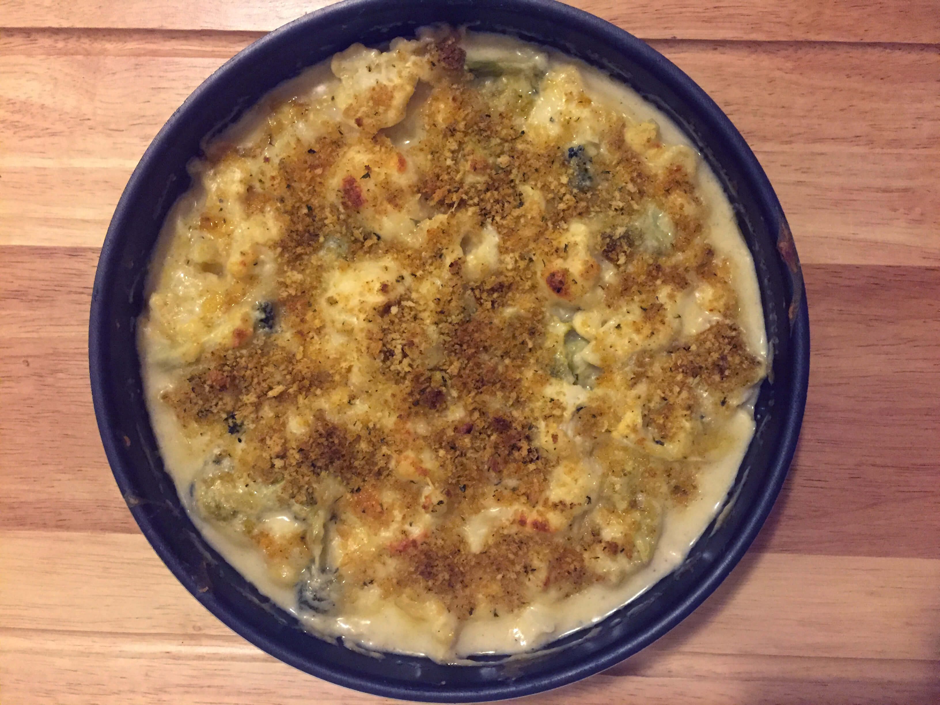 Gratin in blue dish