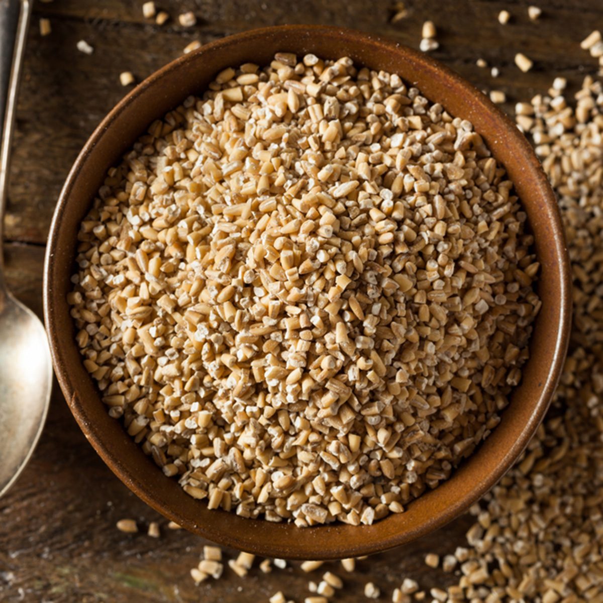 Raw Organic Steel Cut Oats in a Bowl; Shutterstock ID 267494765; Job (TFH, TOH, RD, BNB, CWM, CM): Taste of Home