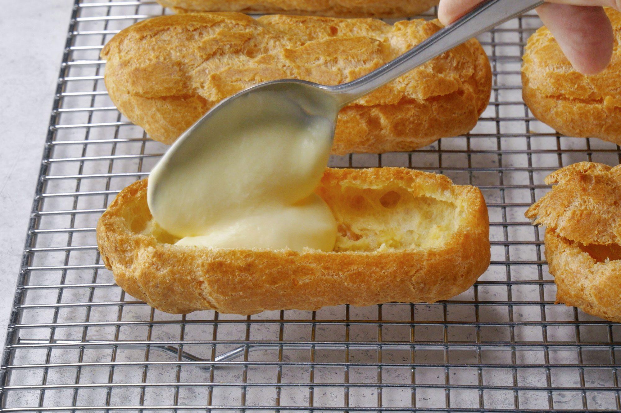 Chocolate Eclairs whip up the eclairs filling