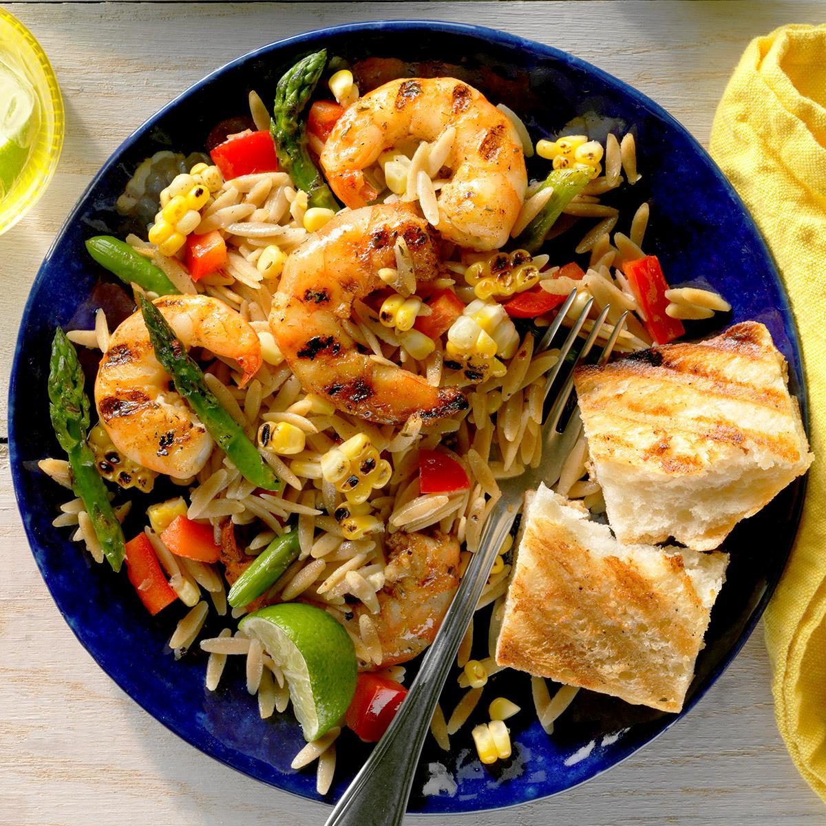 Grilled Jerk Shrimp Orzo Salad