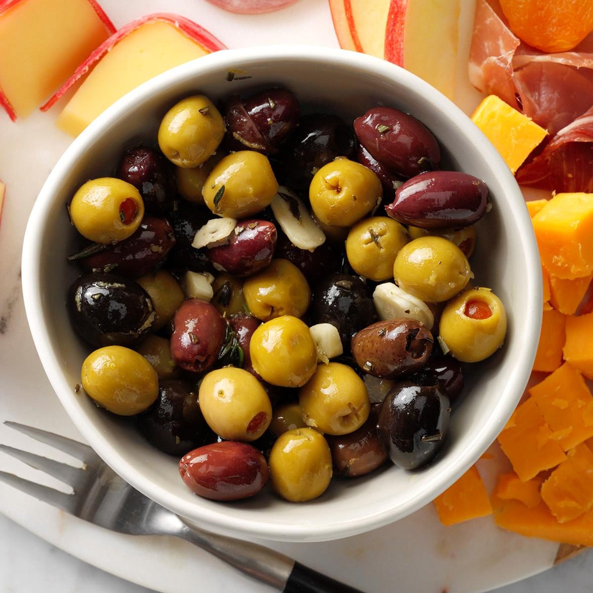 Marinated olives