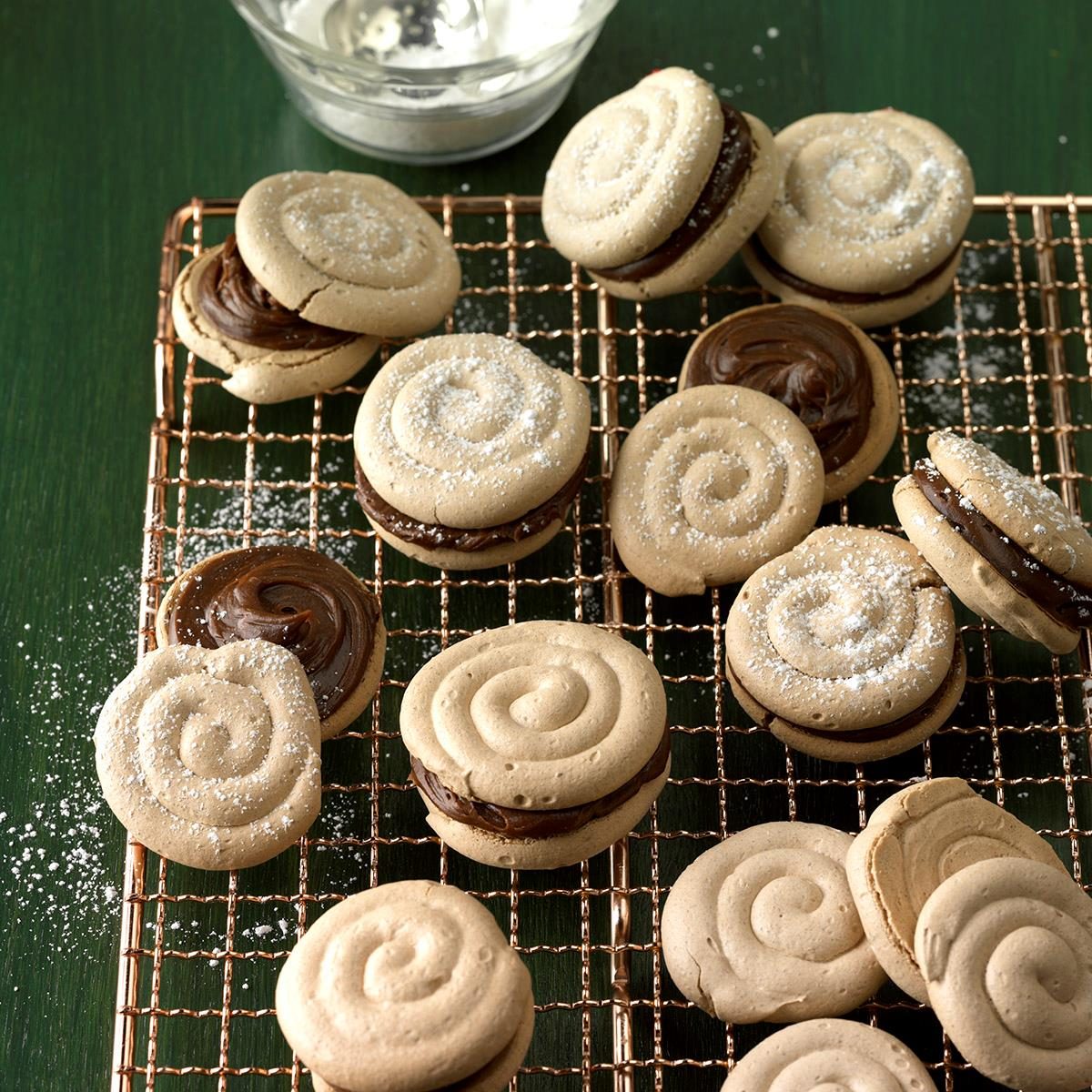 Mocha Meringue Sandwich Cookies