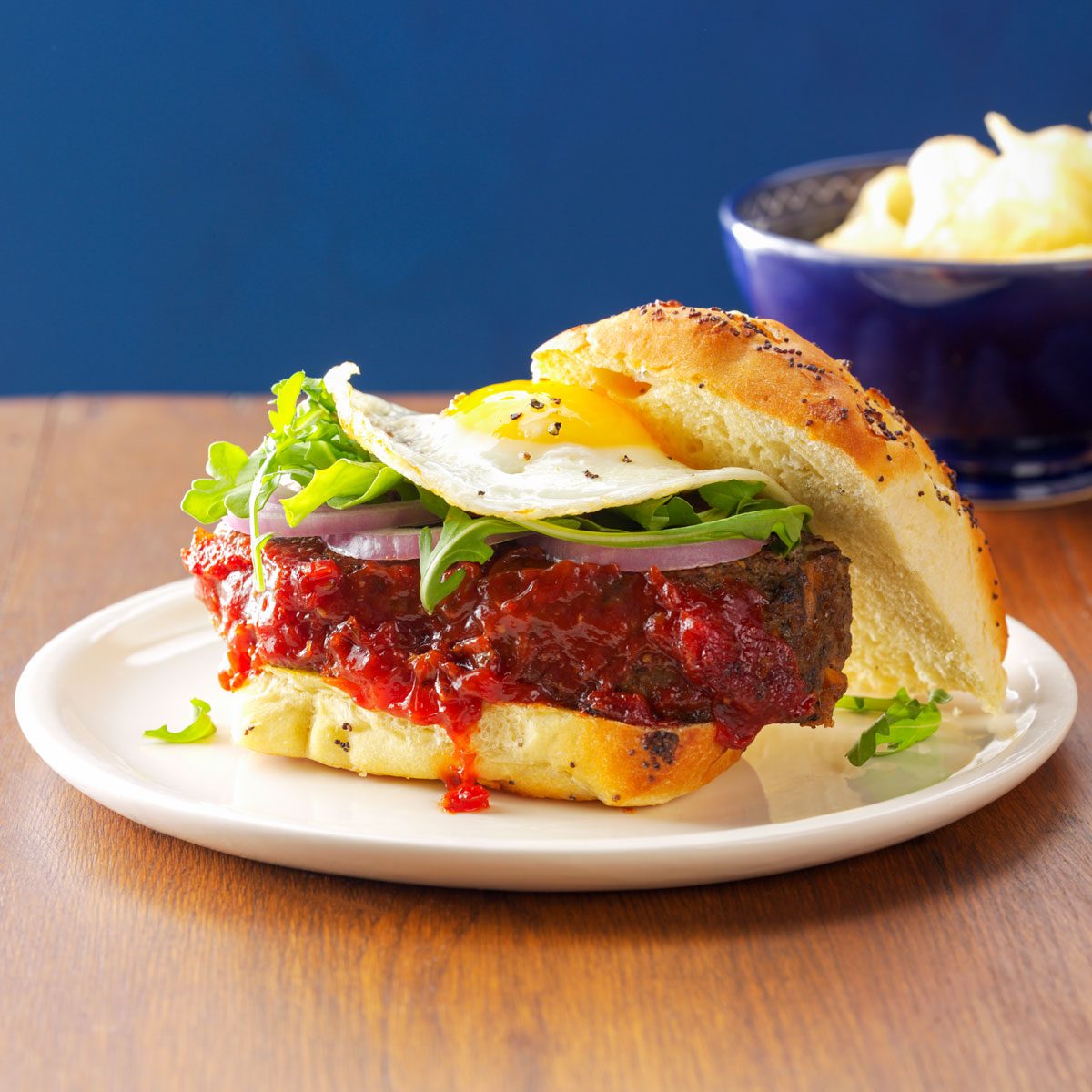 A Burger Made with Mushroom Meat Loaf