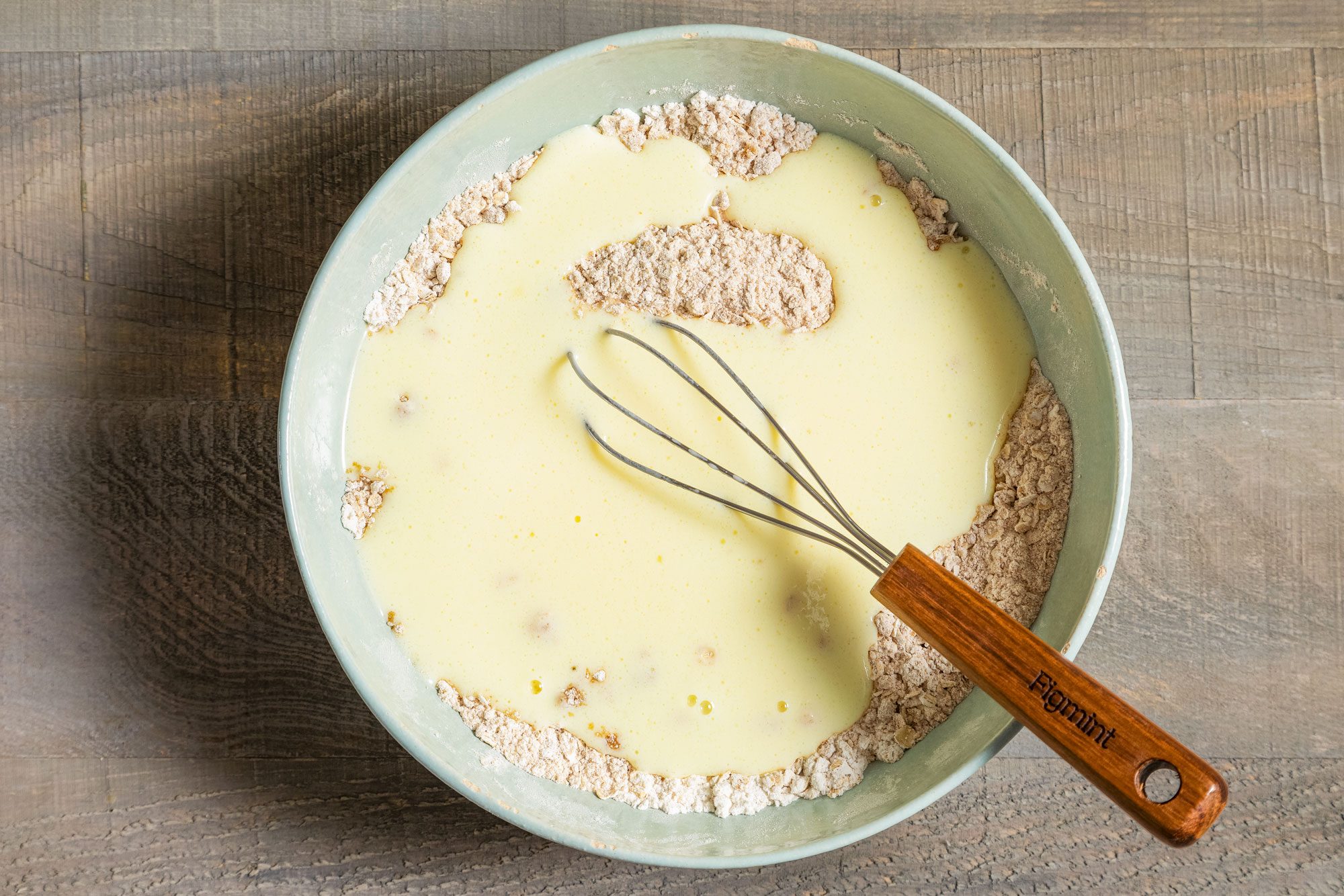 Making Batter for Oatmeal Pancakes
