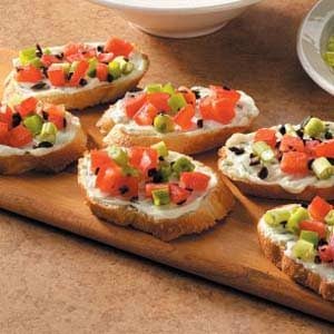 Basil Cream Cheese Bruschetta
