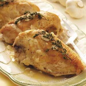 Roasted Chicken with Garlic-Sherry Sauce