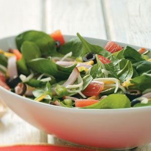 Pizza Salad with Tomato Vinaigrette