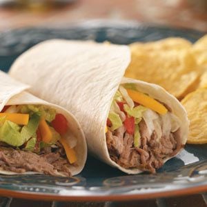Slow-Cooked Green Chili Beef Burritos