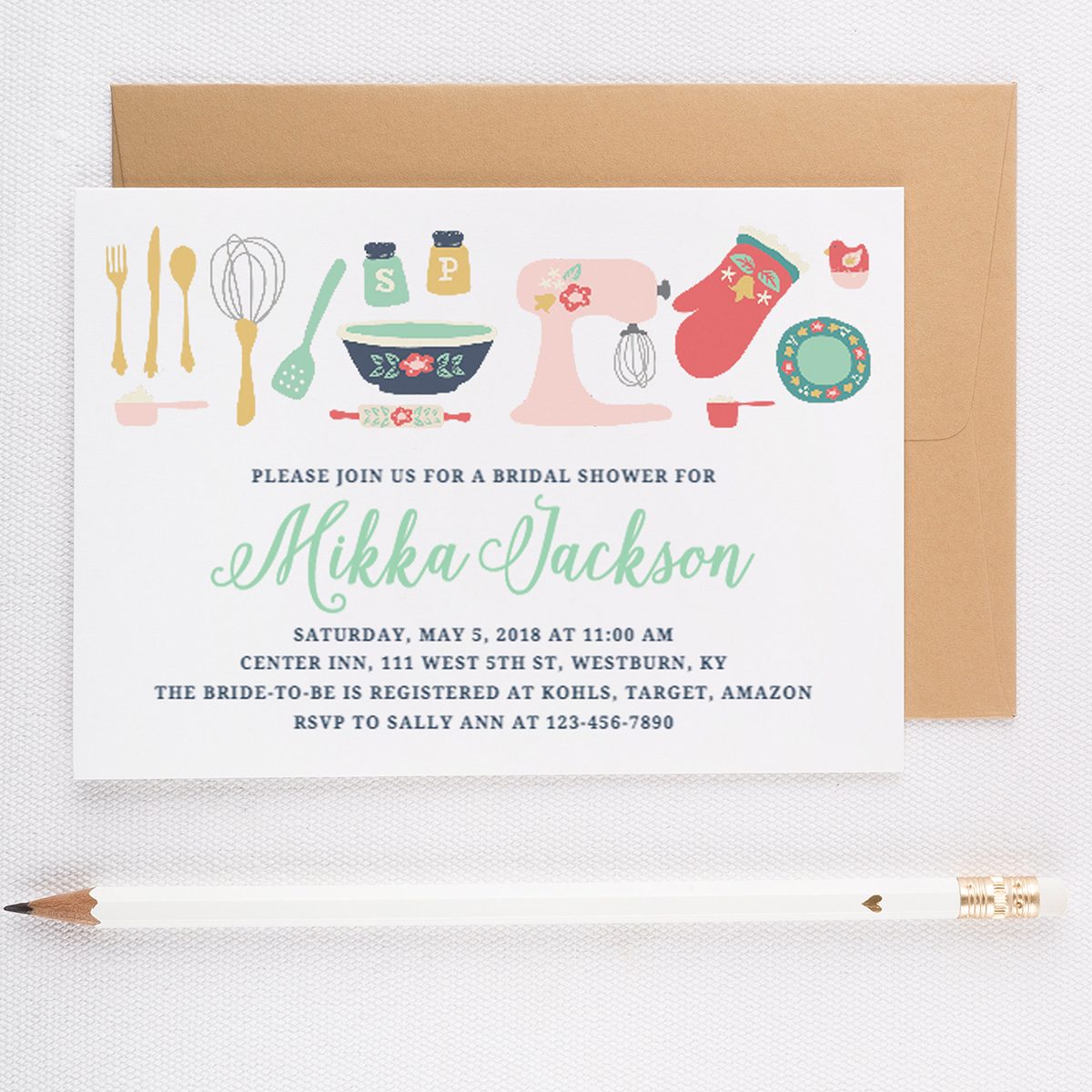Printed Bridal Shower invitation