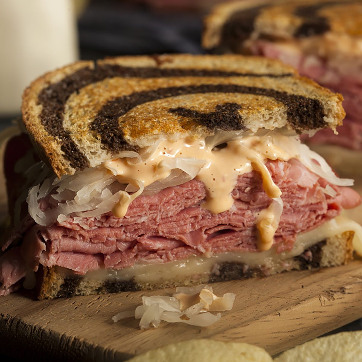 Homemade Reuben Sandwich with Corned Beef and Sauerkraut