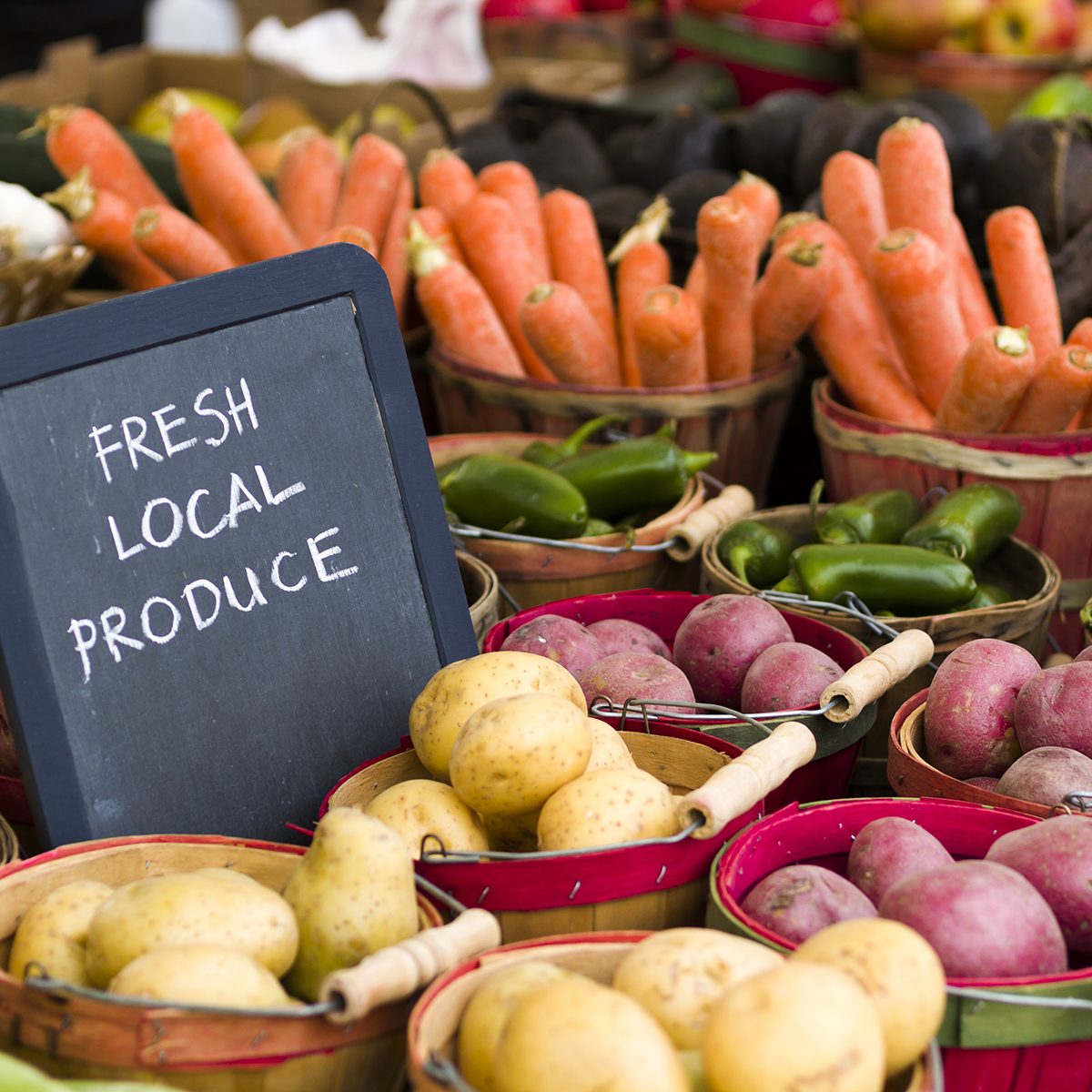 Fresh produce on sale at the local farmers market