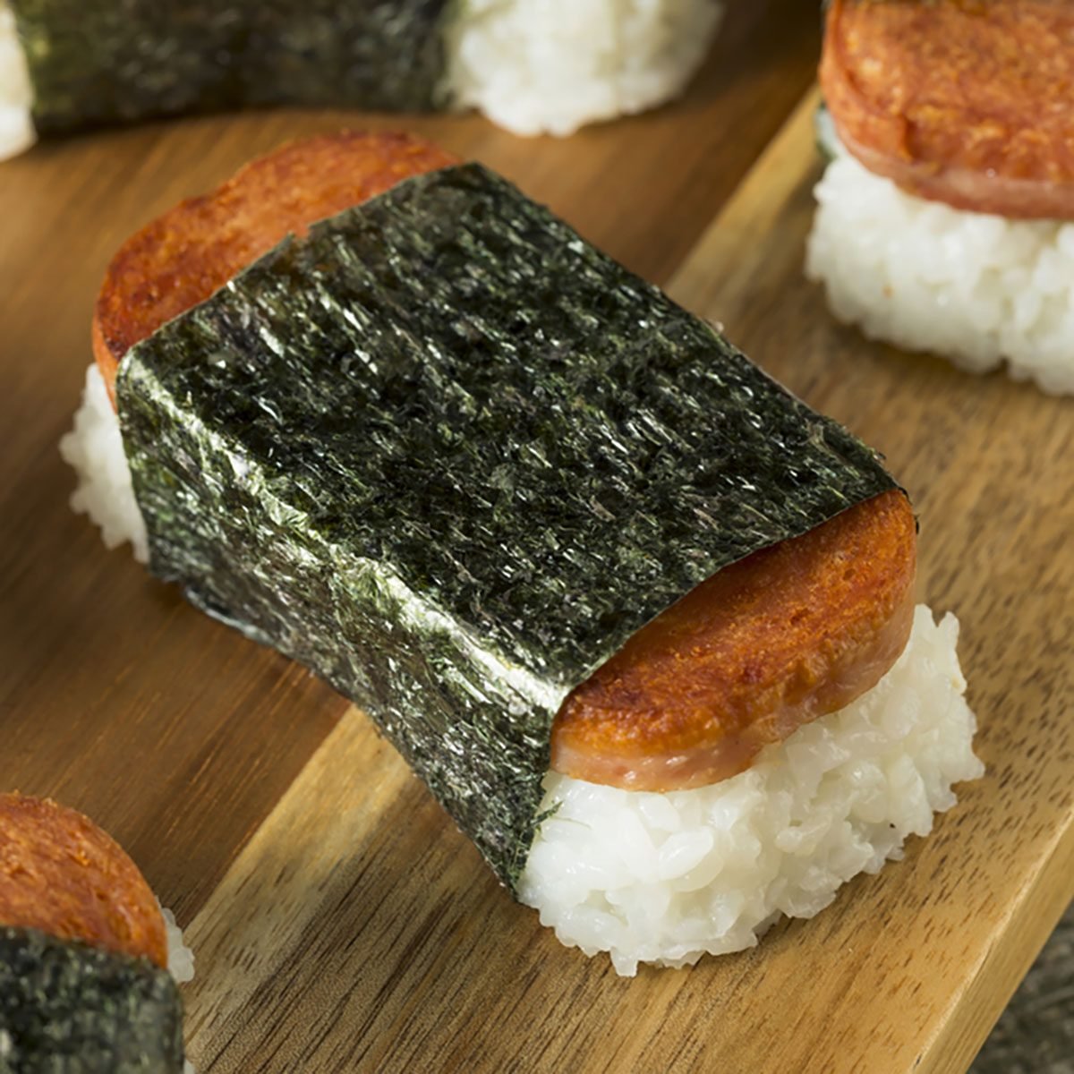 Homemade Healthy Musubi Rice and Meat Sandwich from Hawaii
