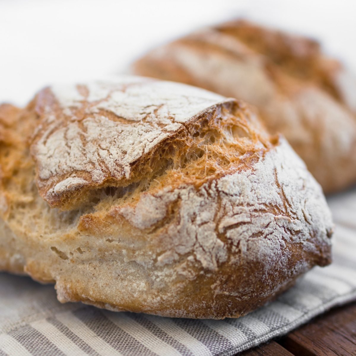 Extreme clos-up of rustic Italian bread