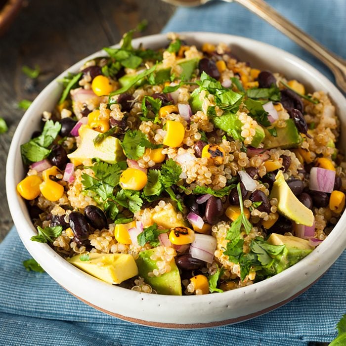 Homemade Southwestern Mexican Quinoa Salad with Beans Corn and Cilantro