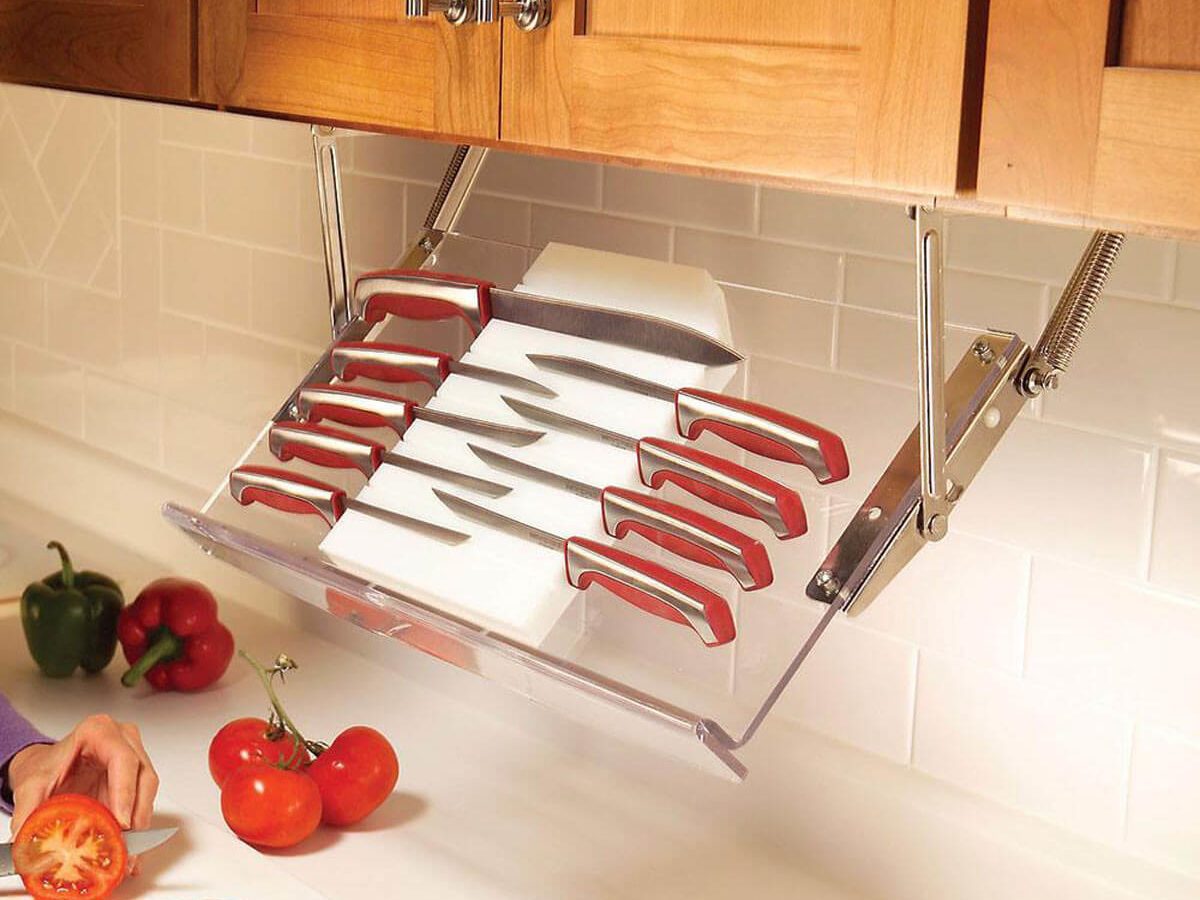 suspended knife rack