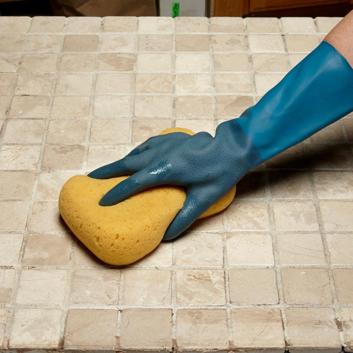 scrubbing tile