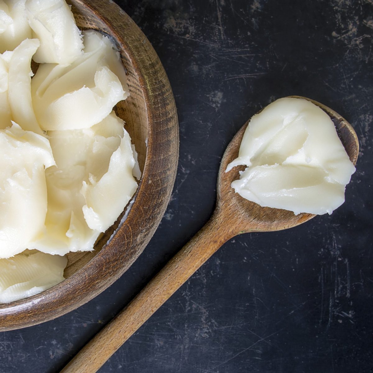 Lard on dark rustic background; Shutterstock ID 566564704