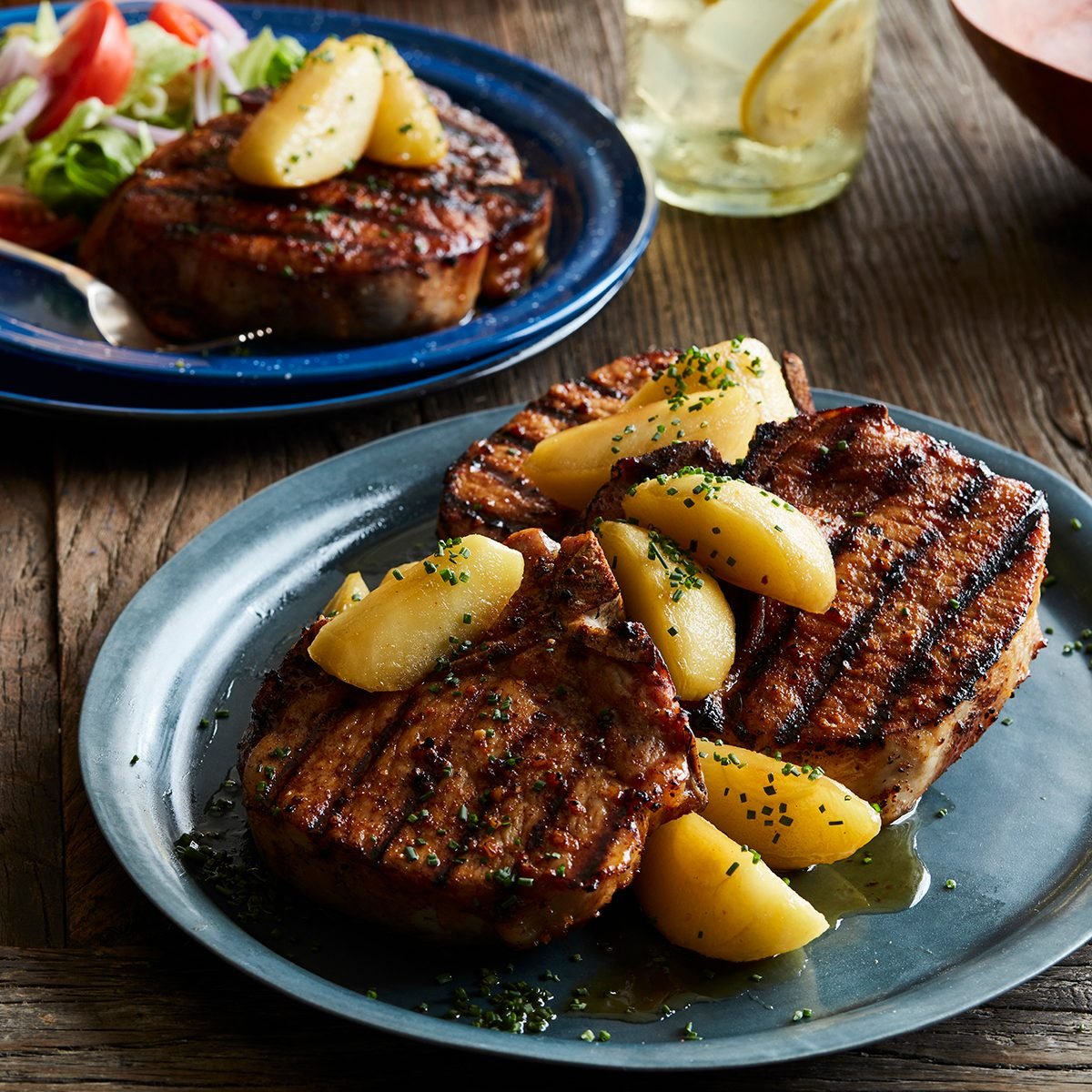Roger Mooking’s Smokehouse Maple-Brined Pork Chops.