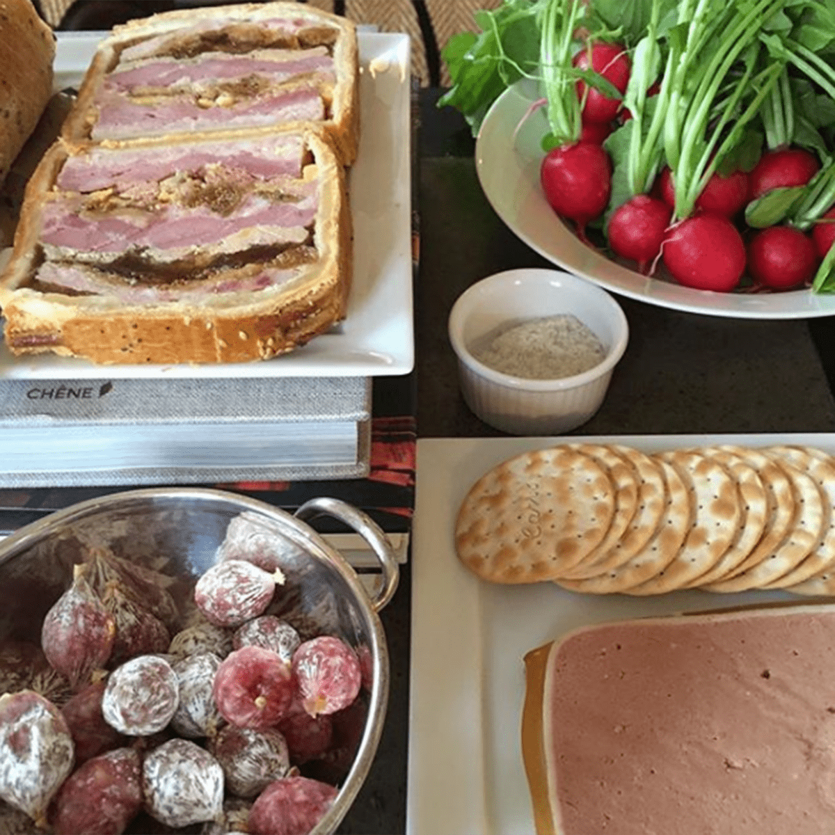 Multiple appetizers made by Ina Garten