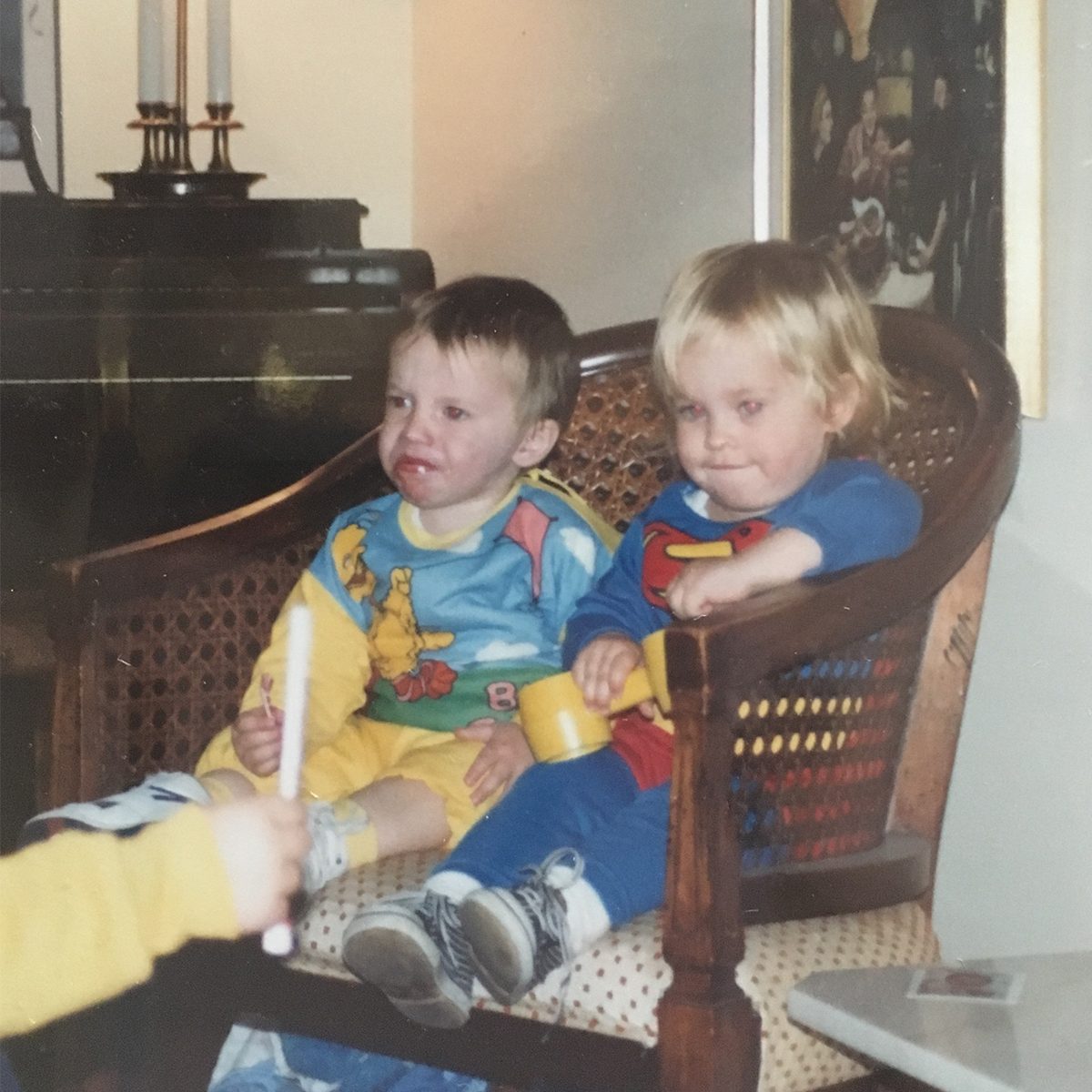 two small children dressed in Halloween costumes