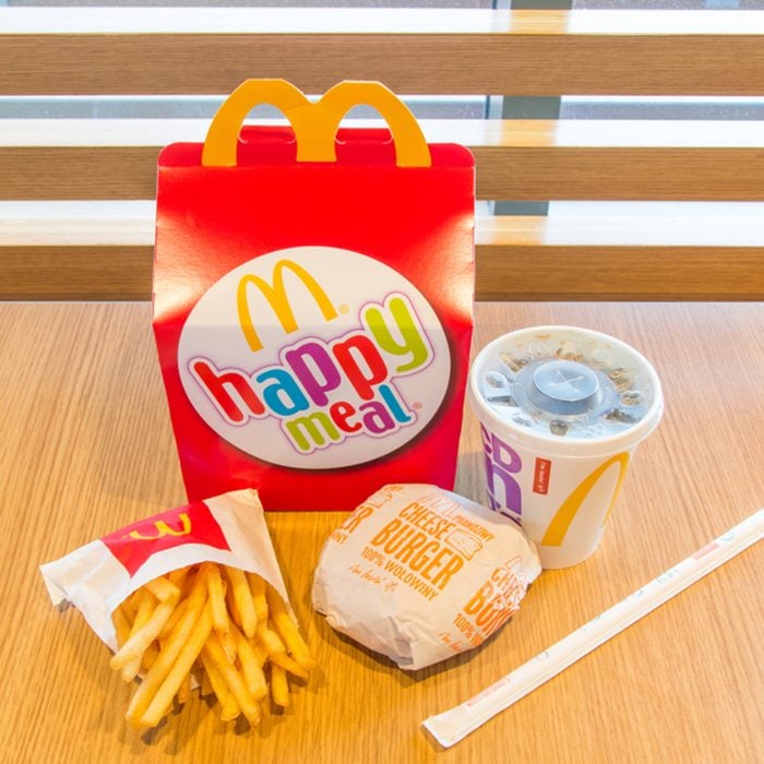 Gdansk, Poland - February 21, 2018: Happy meal with Coca-Cola, french fries and cheeseburger.; Shutterstock ID 1031907622; Job (TFH, TOH, RD, BNB, CWM, CM): Taste of Home