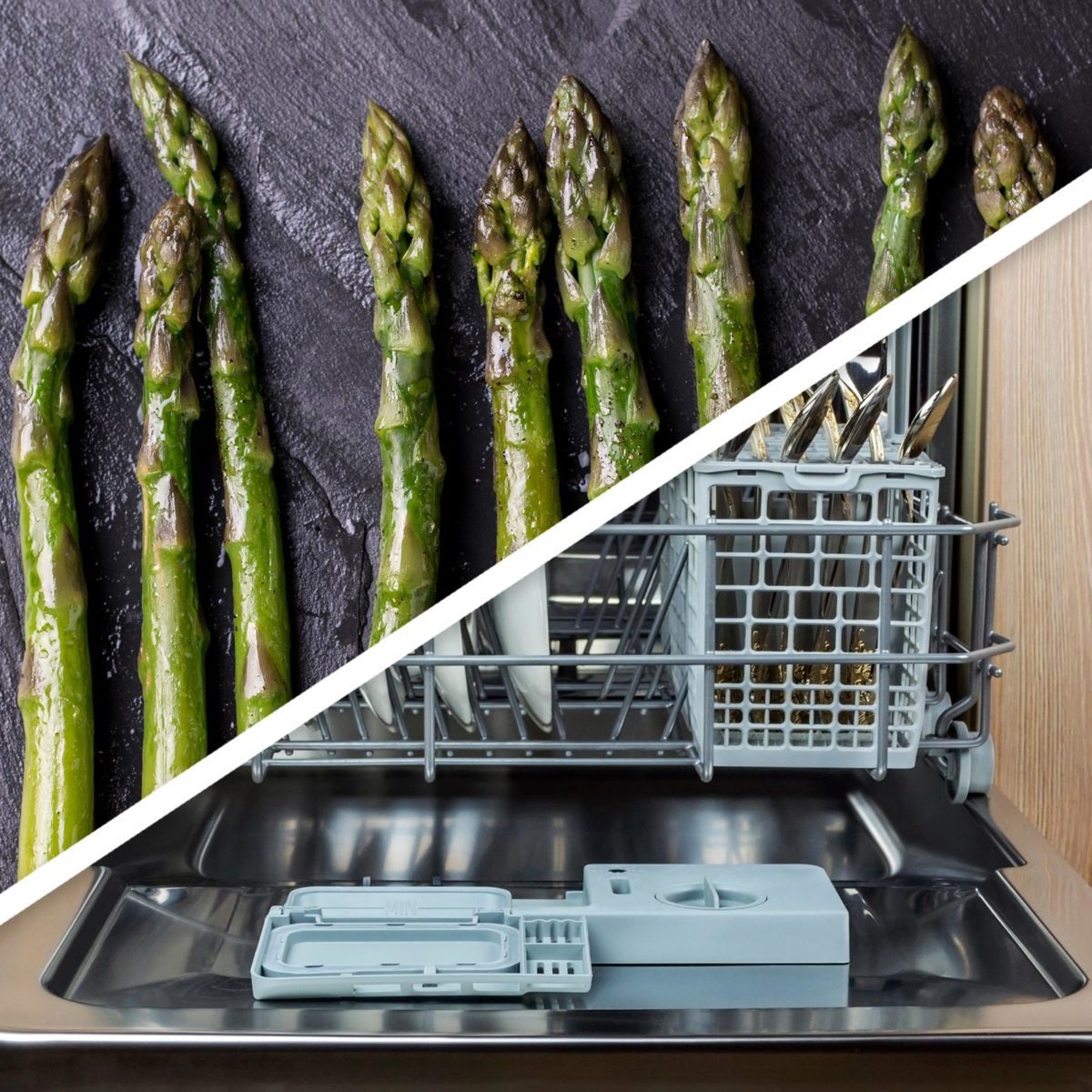 Steamed veggies and dishwasher