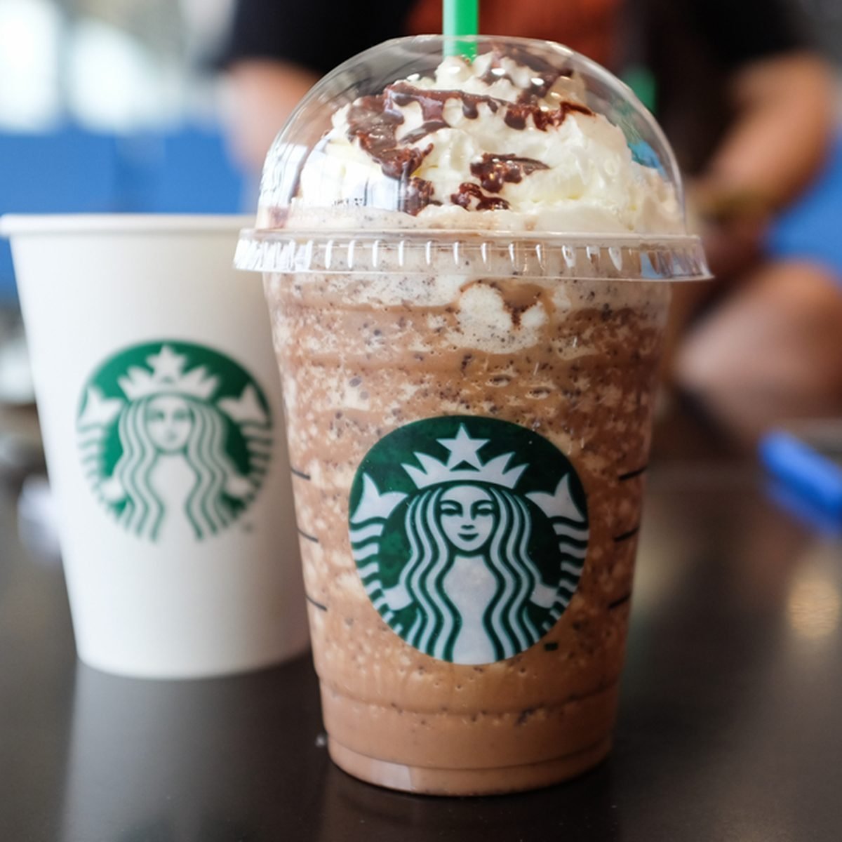 Glass of Starbuck Coffee Frappuccino Blended Beverages.