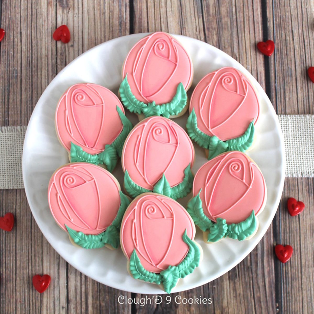  Rose cookies with an acorn cutter