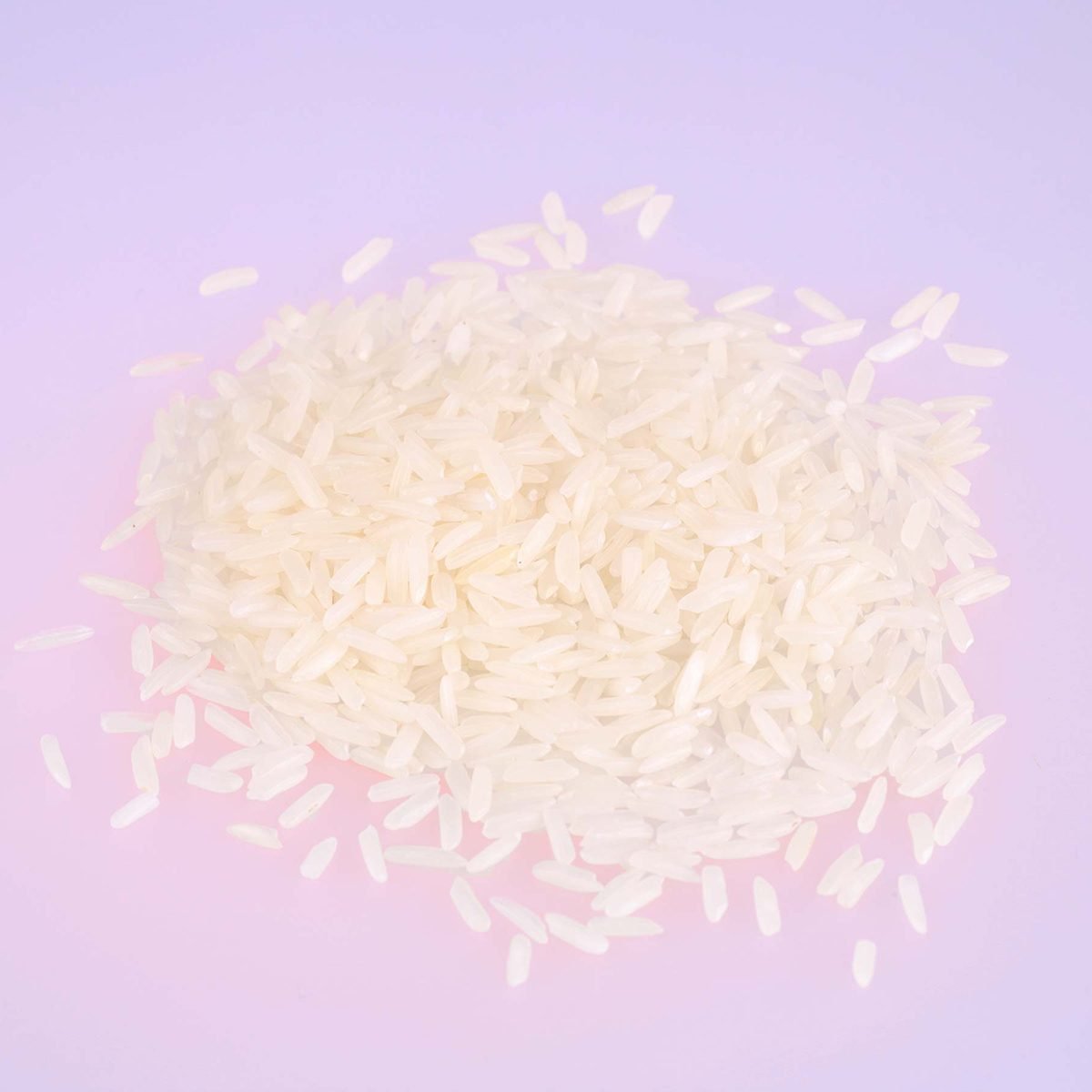 Basmati rice on a pile isolated on white background