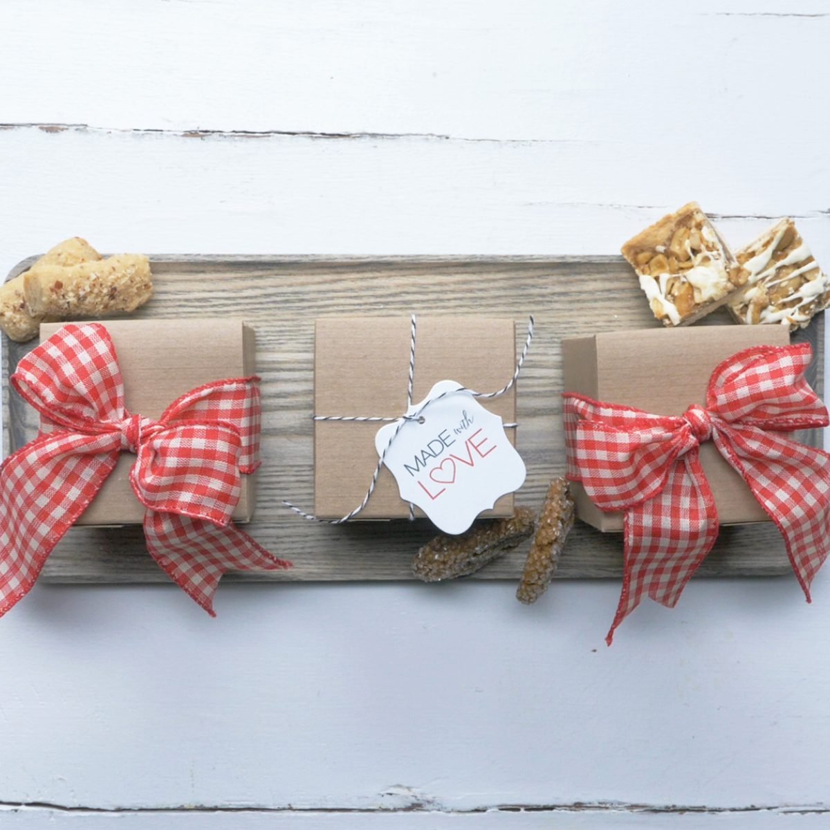 dress up a plain brown box, cookie packaging idea