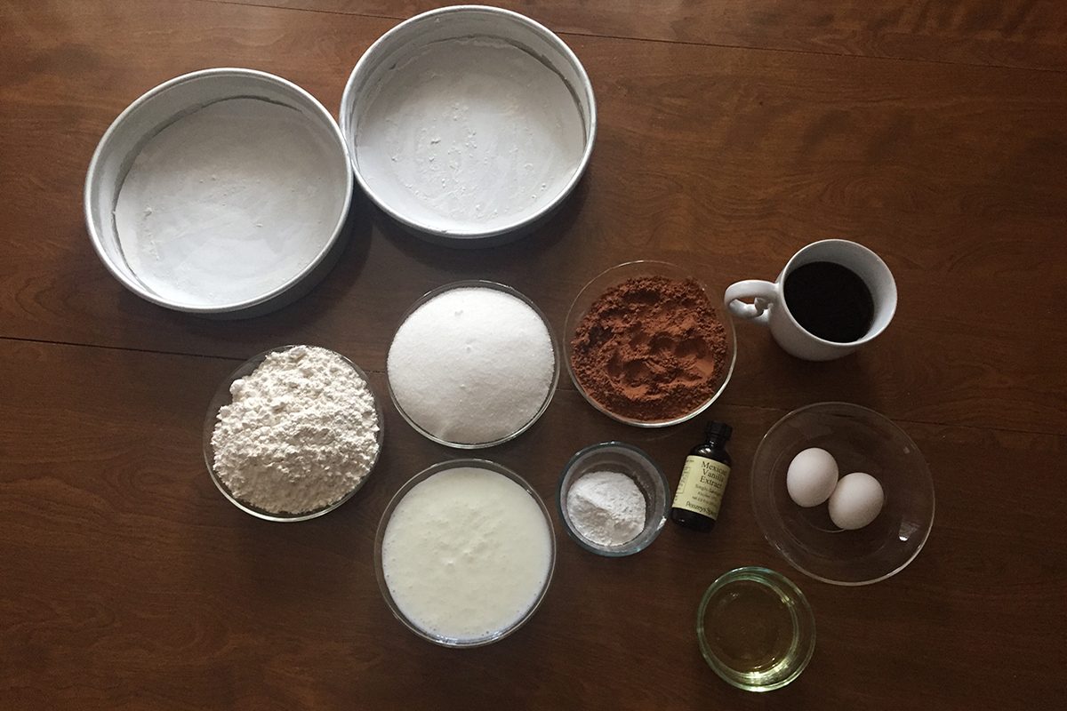 we tried Ina Garten's chocolate cake