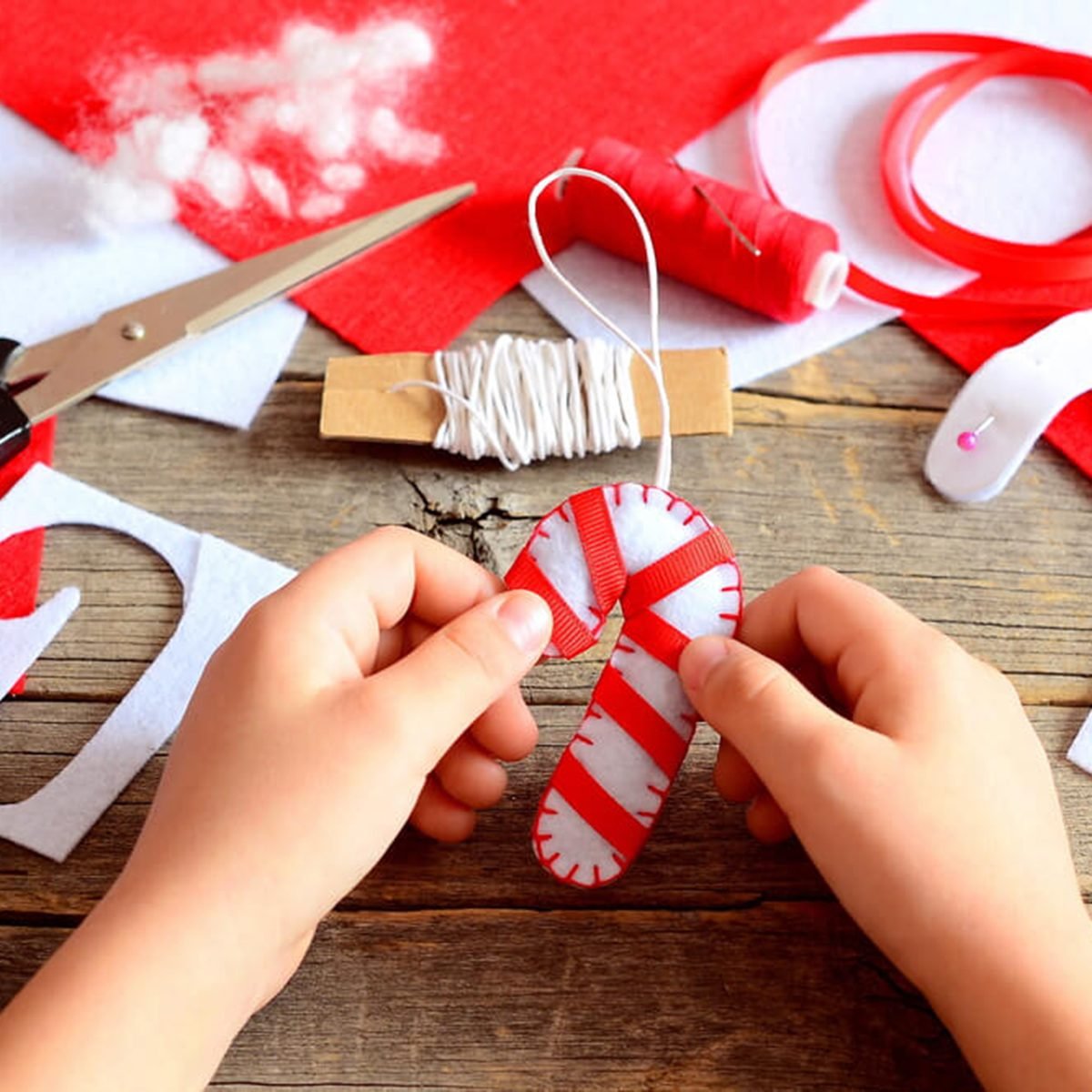 Creating a fabric candy cane