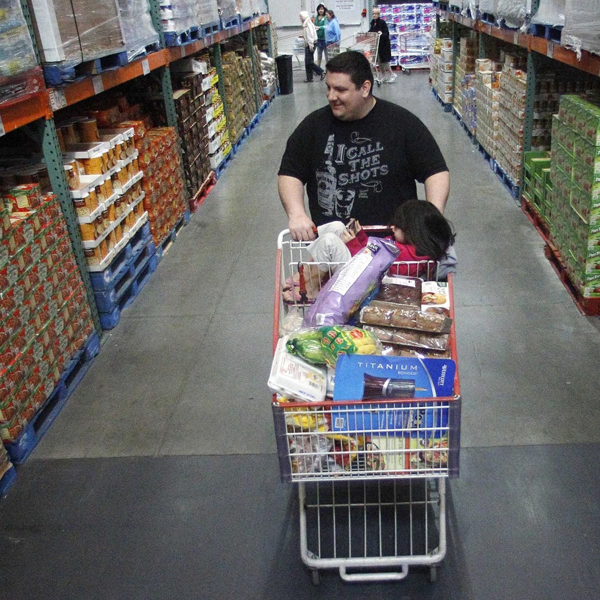 Browsing Costco aisles