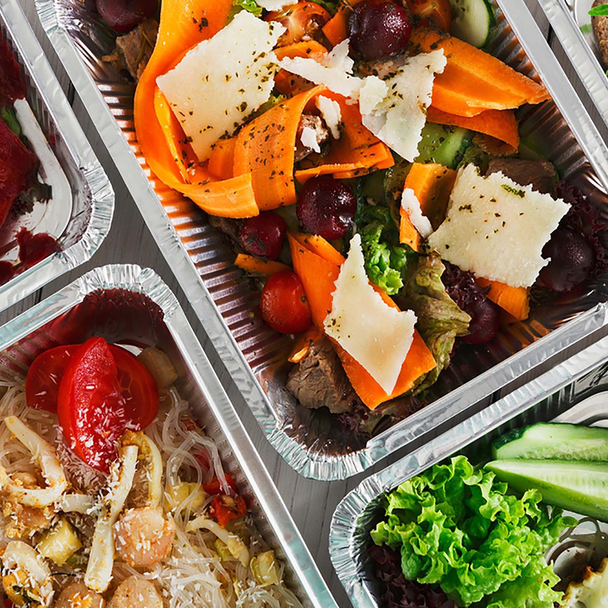 Multiple dishes in foil pans