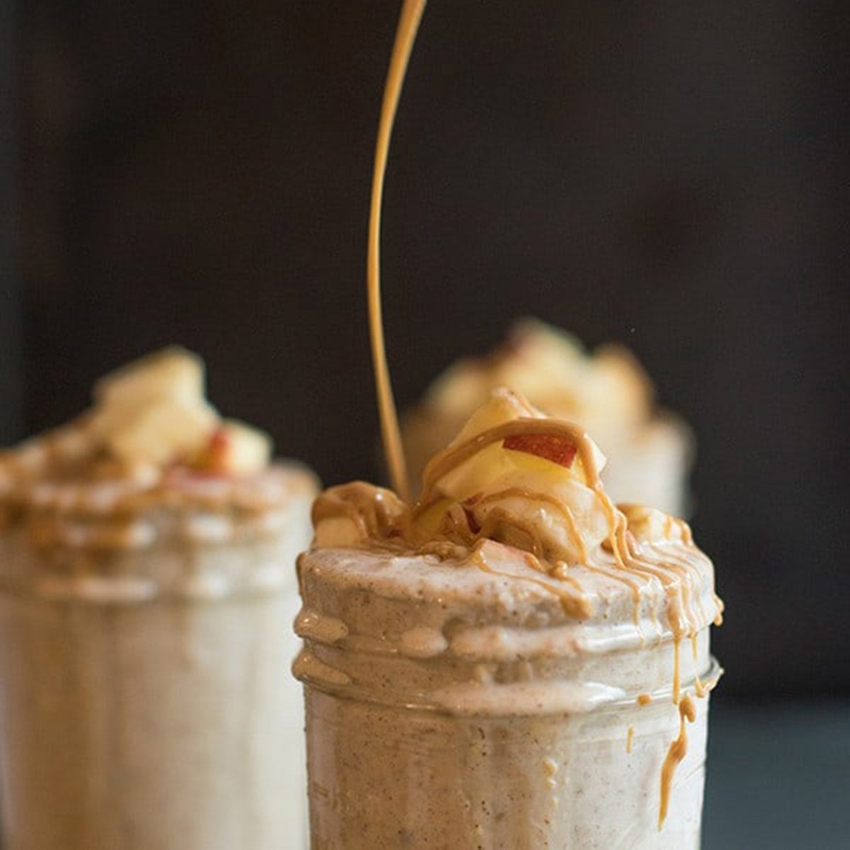 Apple pie peanut butter overnight oatmeal