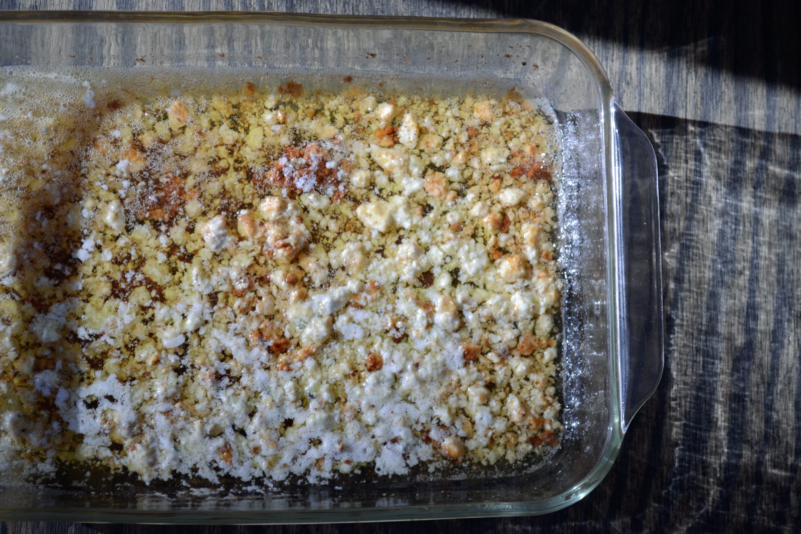 Melted butter and blue cheese